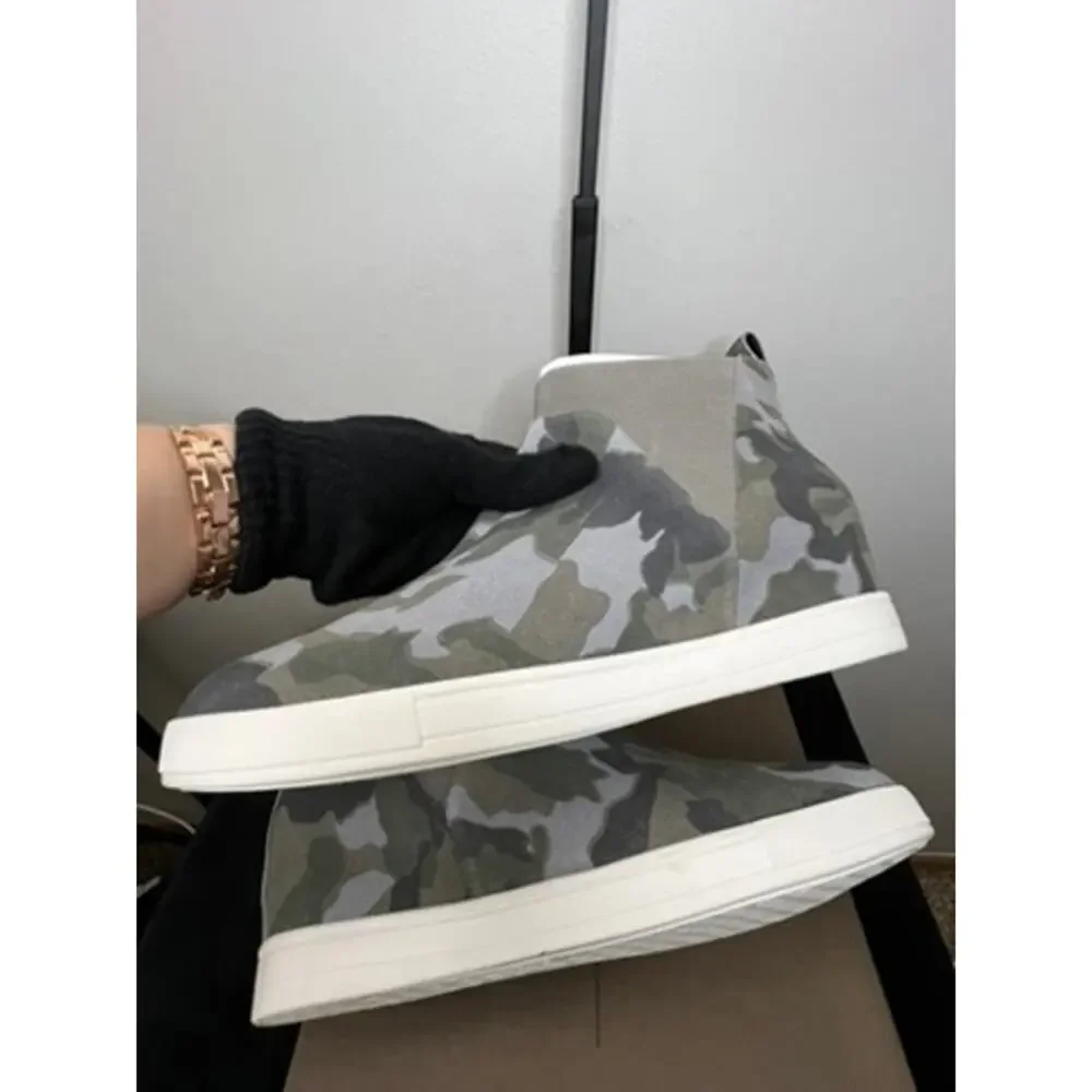 Linea Paolo Ari-L Camo Suede Hidden Wedge Sneaker Boots Size 10 New Box